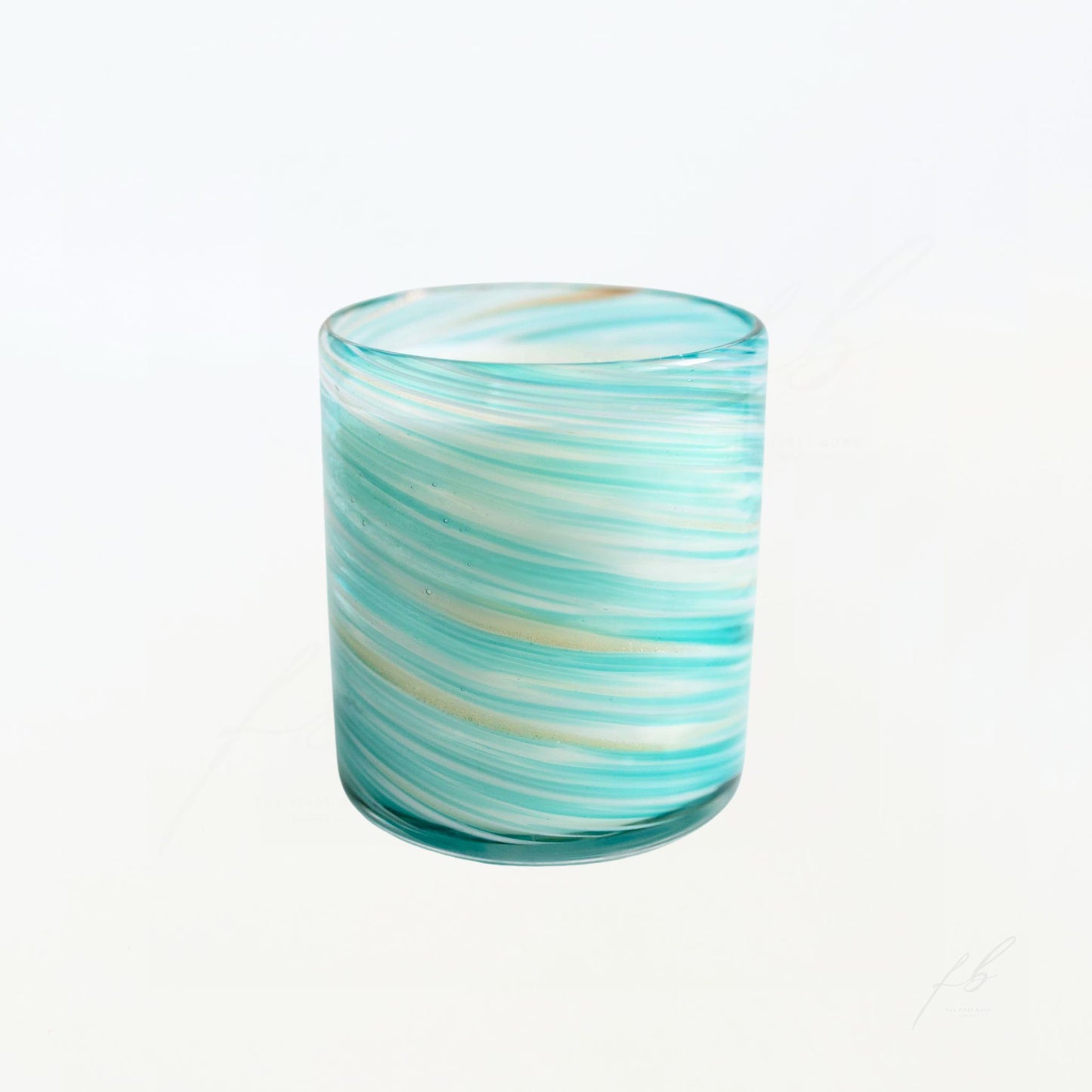 Teal Swirl Candle, 15 Oz - The First Burn Candle Co.