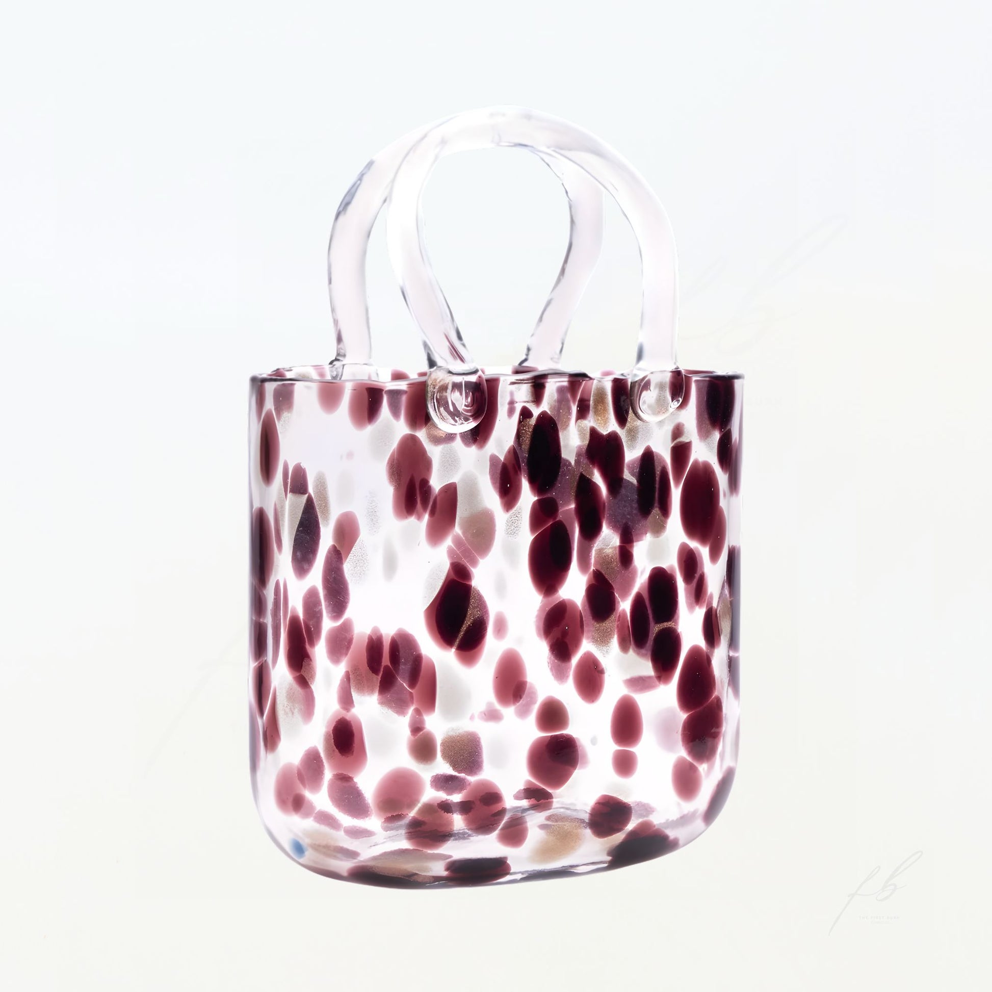 Large Handbag Vase, Plum and White - The First Burn