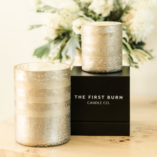 Mercury Gold Candle Vessels Stylized - The First Burn Candle Co