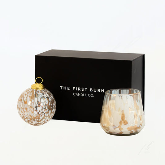 Ornament Holiday Gift Box Candle, Ornament and Box by The First Burn Candle Co.