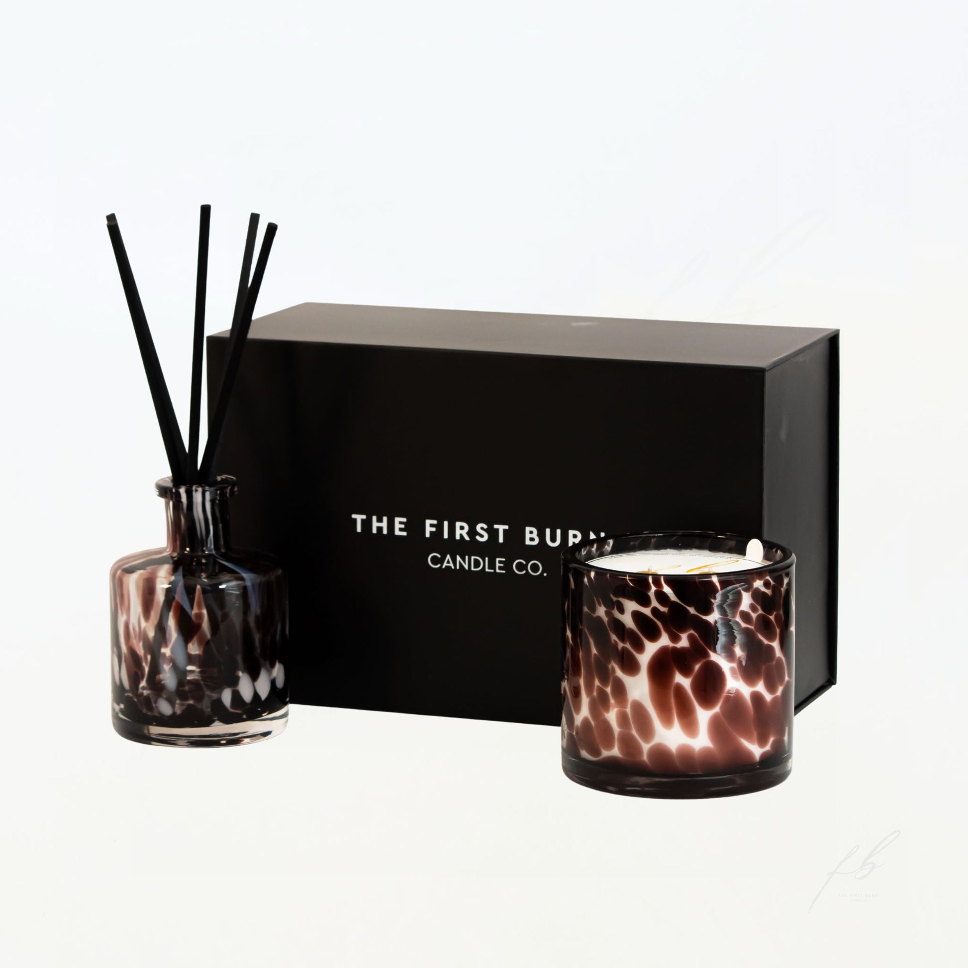 Deep Plum Holiday Gift Box Candle, Diffuser and Box by The First Burn Candle Co.