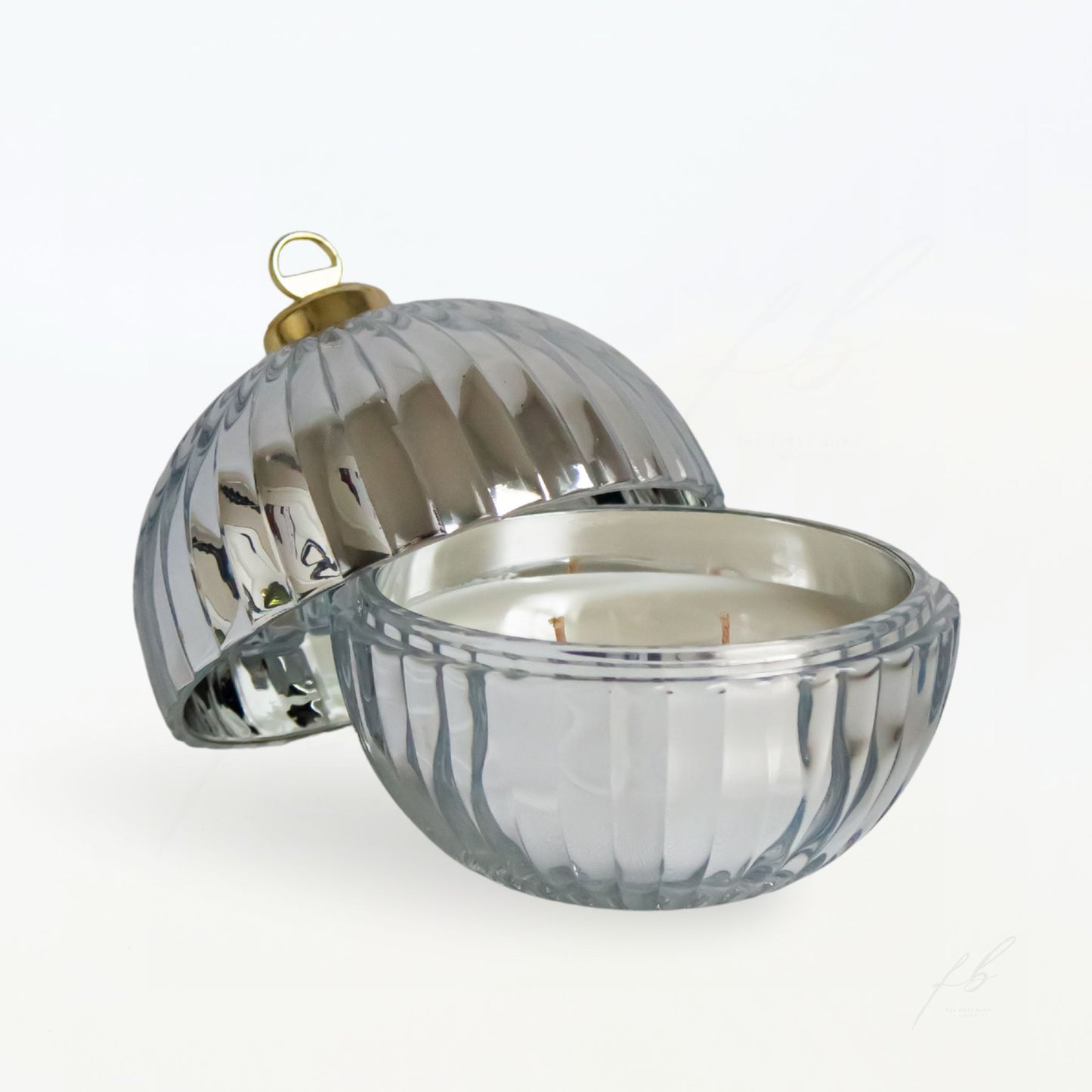 Silver Ornament Candle Open, 7 Oz - The First Burn