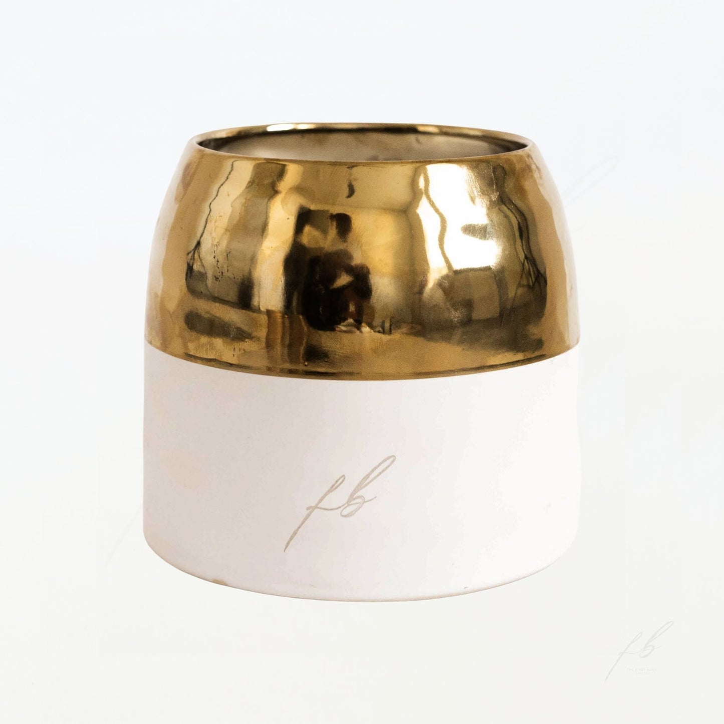 Gold Chunk Candle with Logo, Large - The First Burn Candle Co.