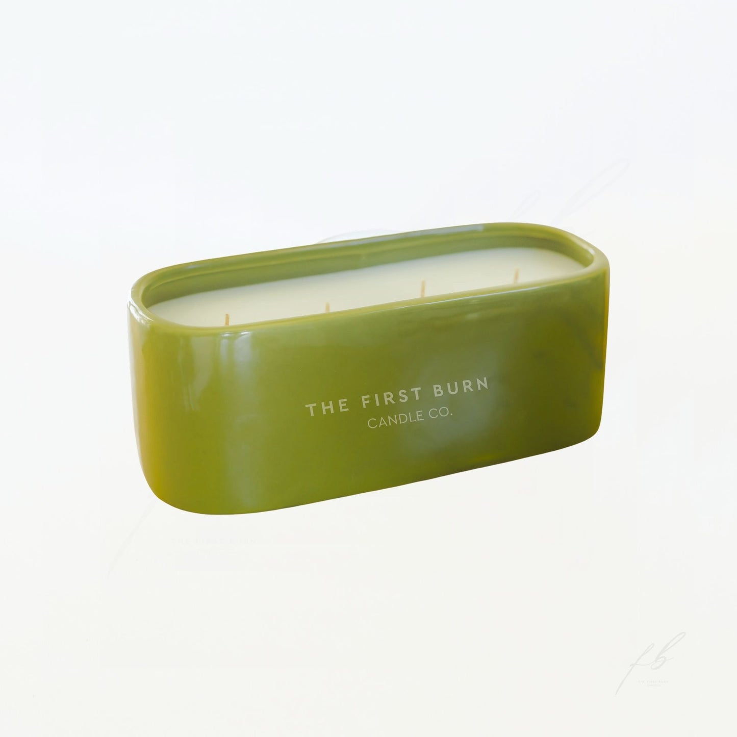 Green Baguette Candle, 35 Oz - The First Burn Candle Co.