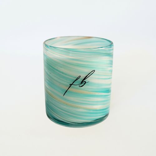 Teal and Gold 15 Oz Candle Vessel - The First Burn Candle Co.