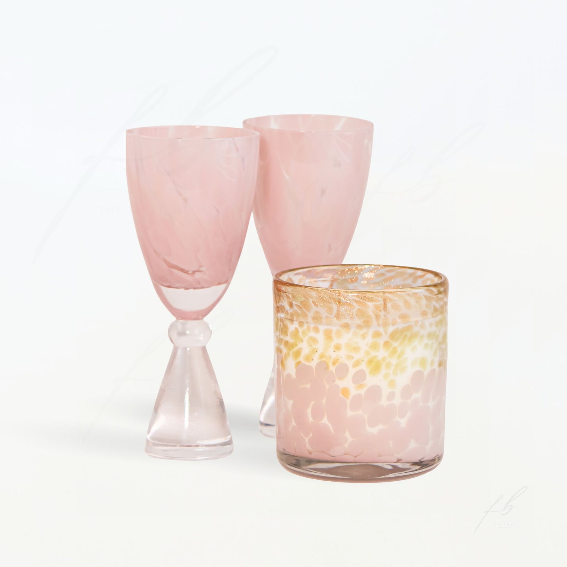 Valentine's Day Prosecco Glasses and 15 Oz Candle Gift Set 2026 by The First Burn