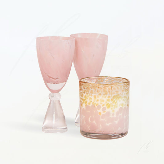 Valentine's Day Prosecco Glasses and 15 Oz Candle Gift Set 2026 by The First Burn