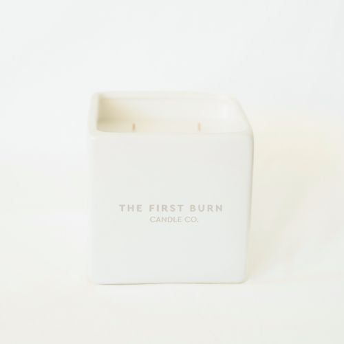 White Ceramic 40 Oz Candle Vessel - The First Burn Candle Co.