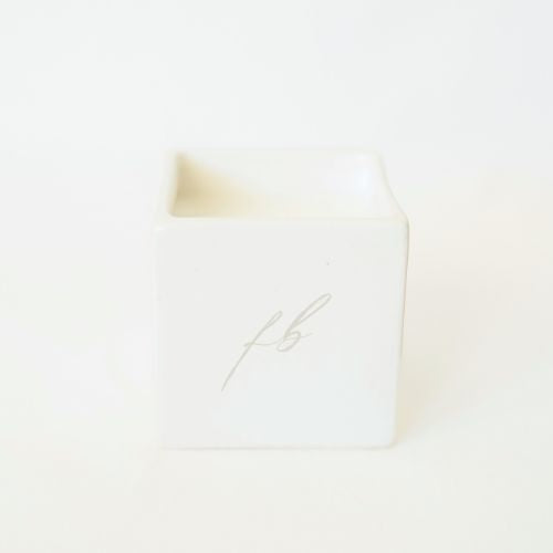 White Ceramic 8 Oz Candle Vessel - The First Burn Candle Co.