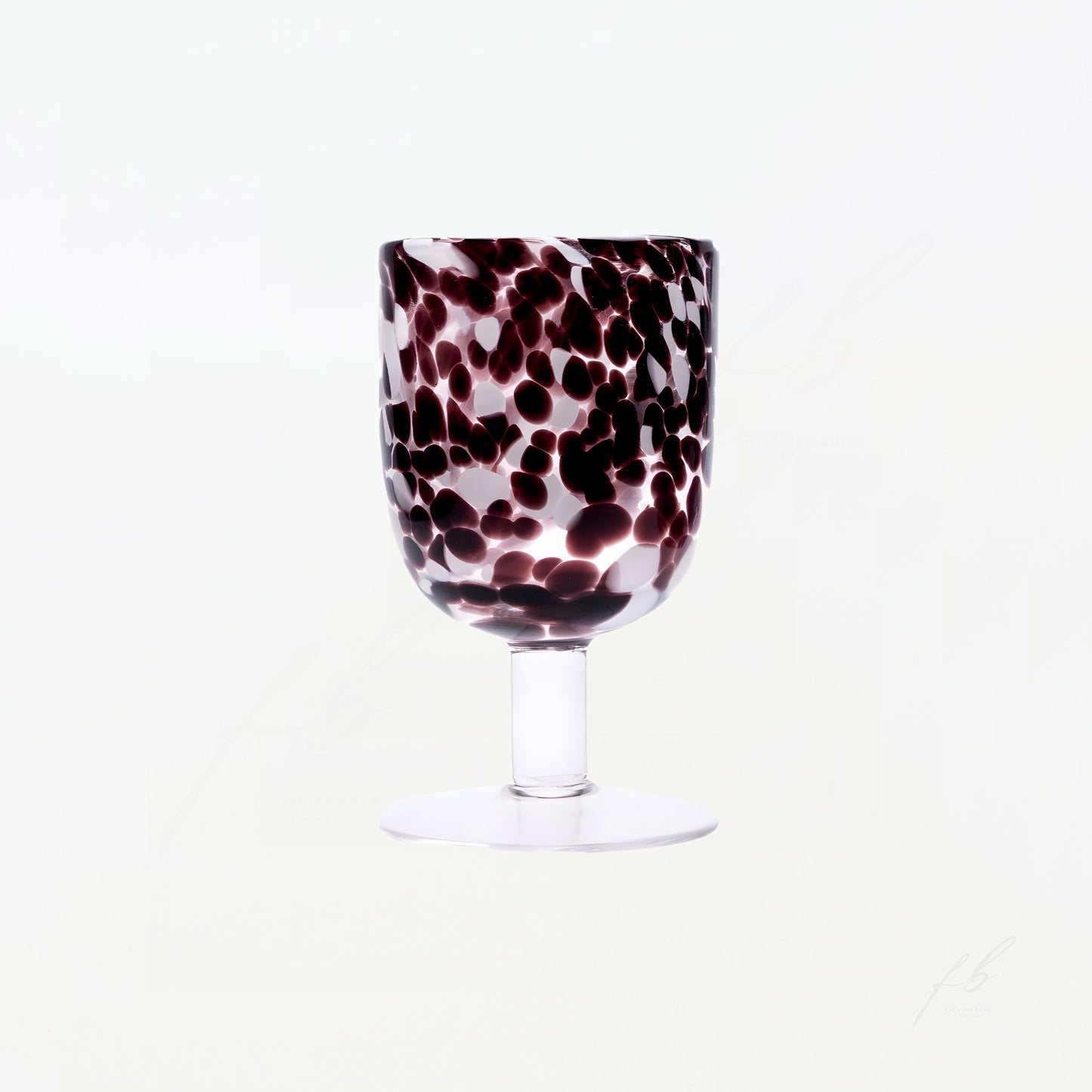 Small Wine Glass, Plum and White - The First Burn