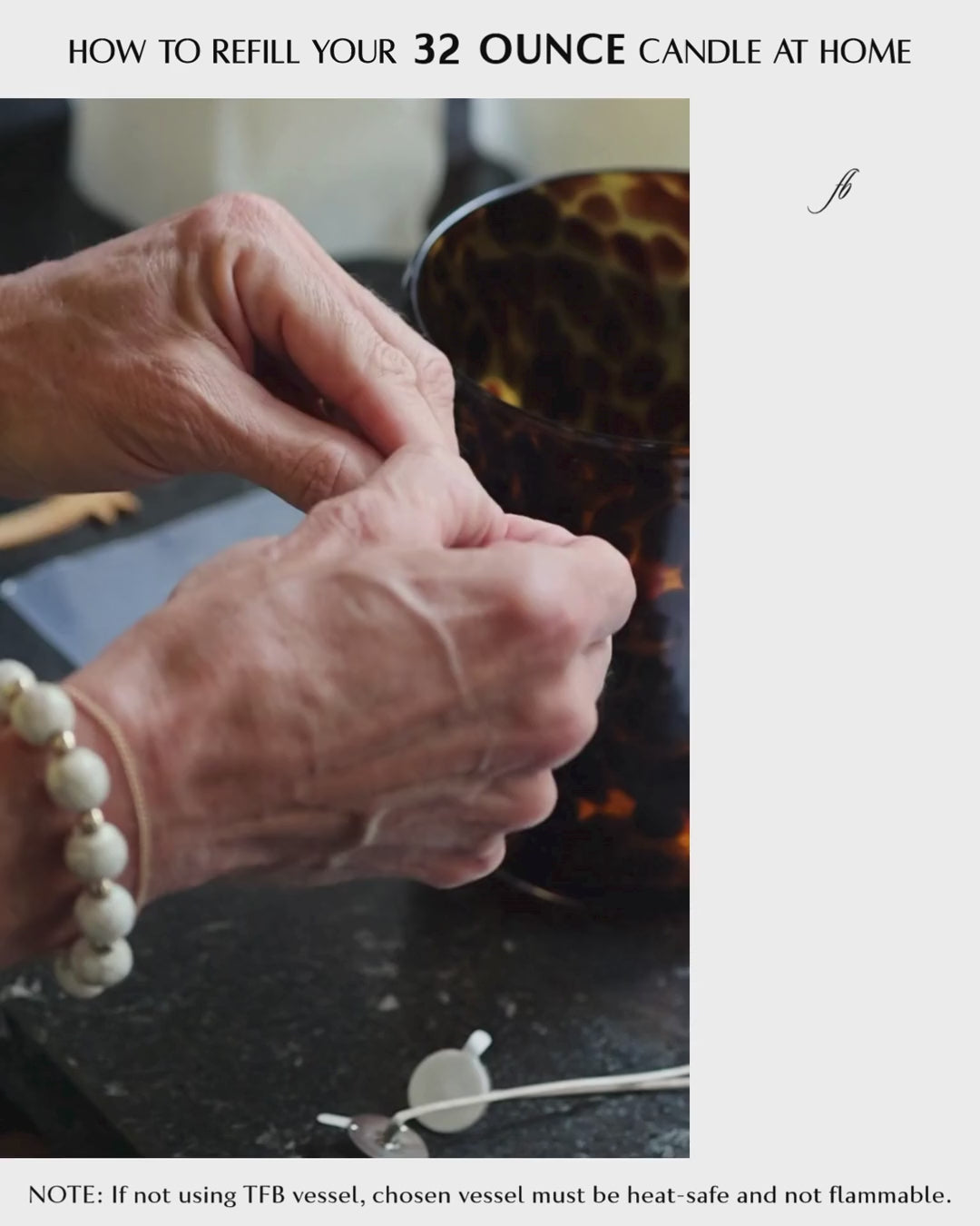 How to Refill Your 32 Ounce Candle with The First Burn Candle Refill Kit Video